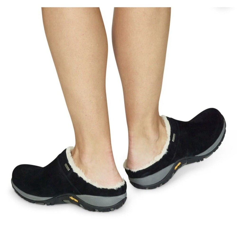 Dansko Parson Clogs Women’s 6.5 Black Suede Fur Lined Slip On Shoes Waterproof - Picture 2 of 15